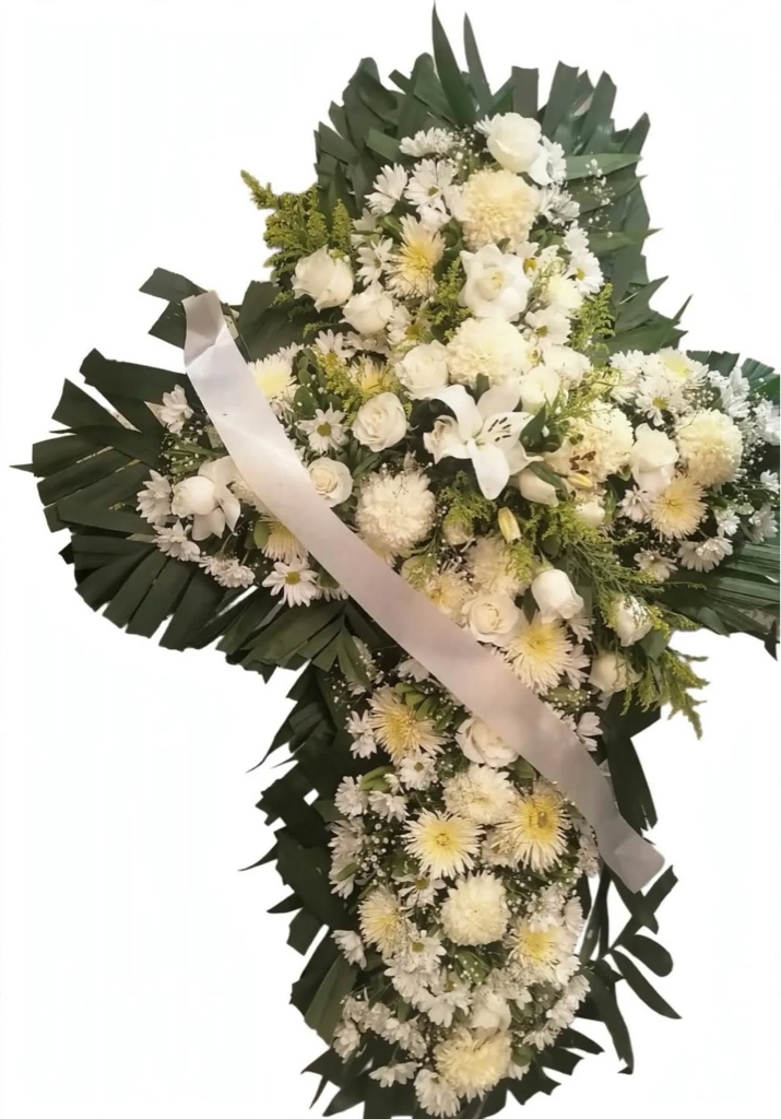 Cruz funerario blanco