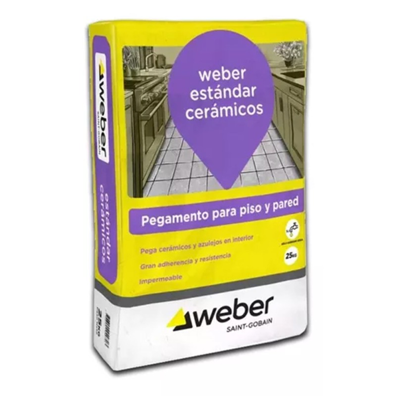 Pegamento Weber Estándar Gris 25kg