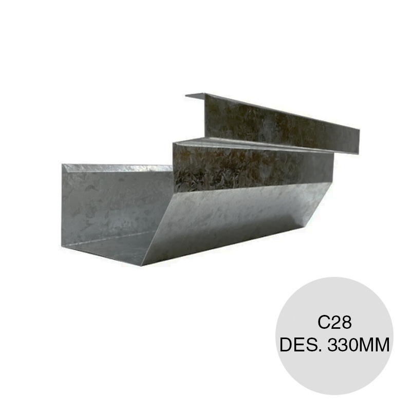 Canaleta Chapa Galva. C30 Frente Visto 12cm x 2 Mts