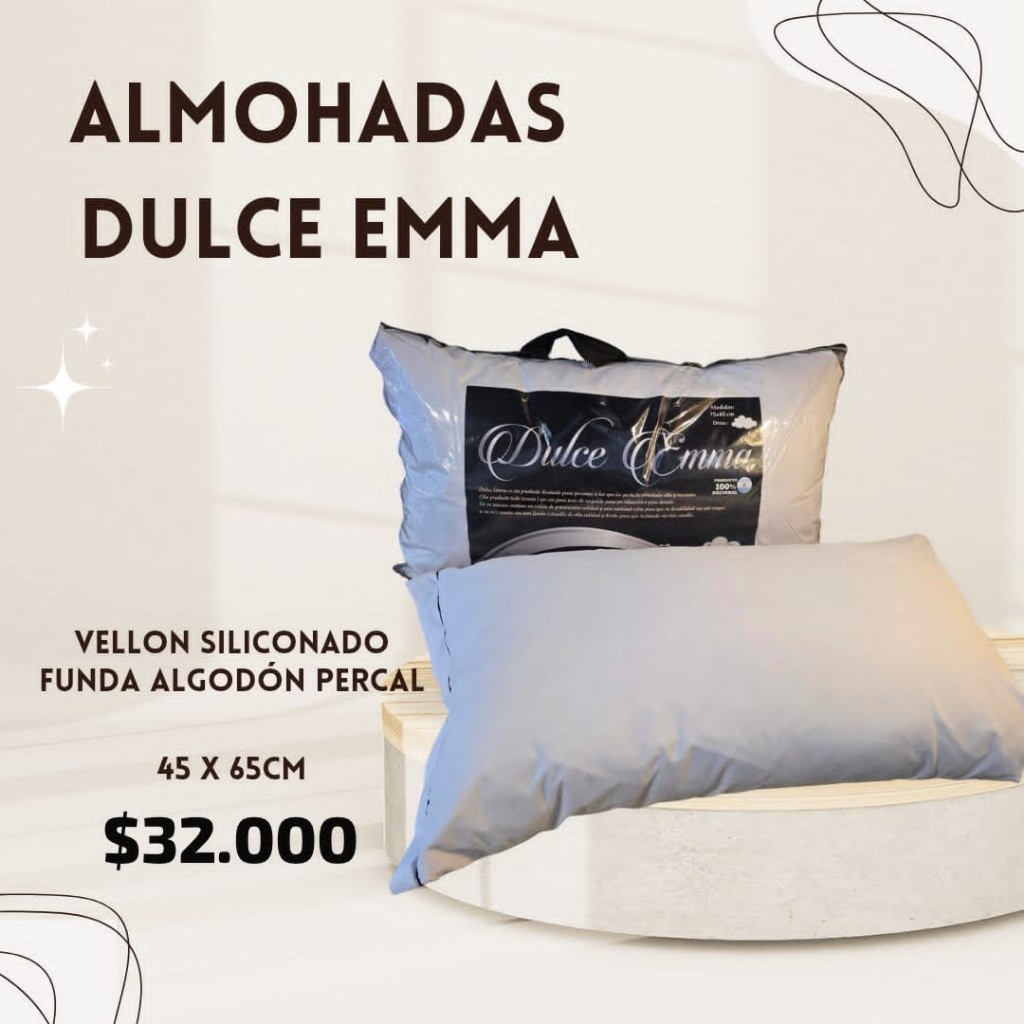 Dulce Emma almohada azul