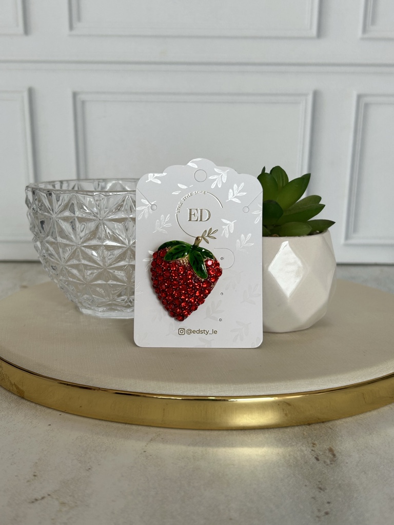ED broche frutilla roja