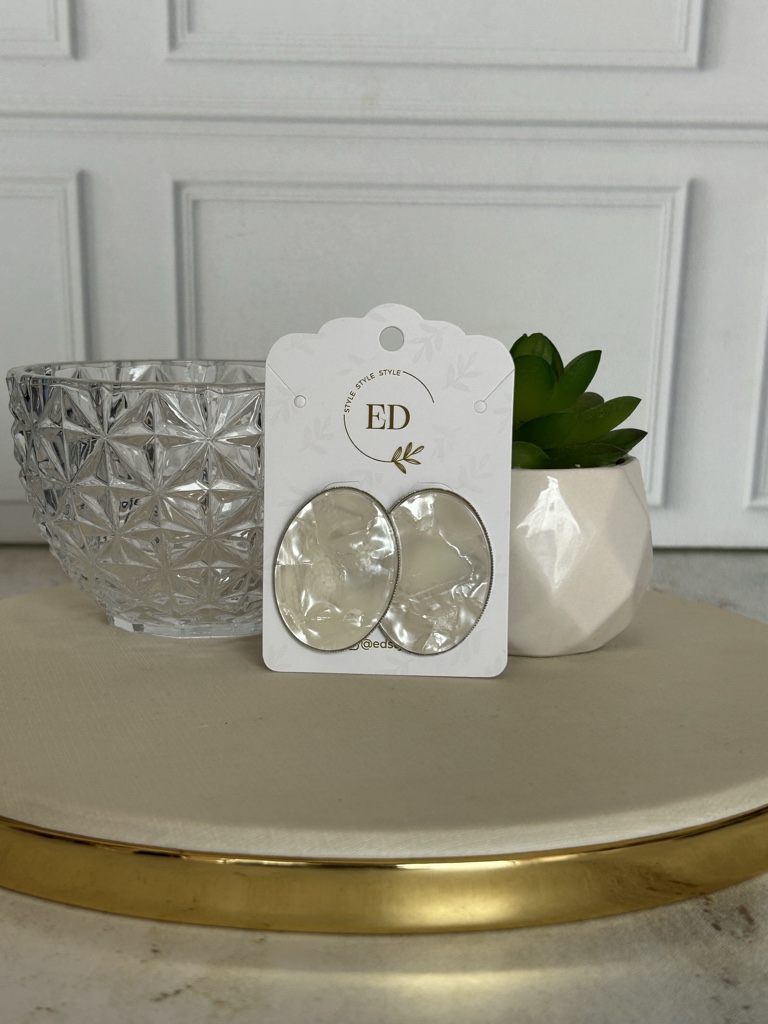 ED aros beige nacarados