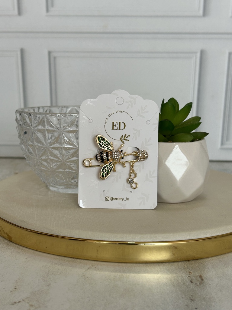 ED broche abeja dorada