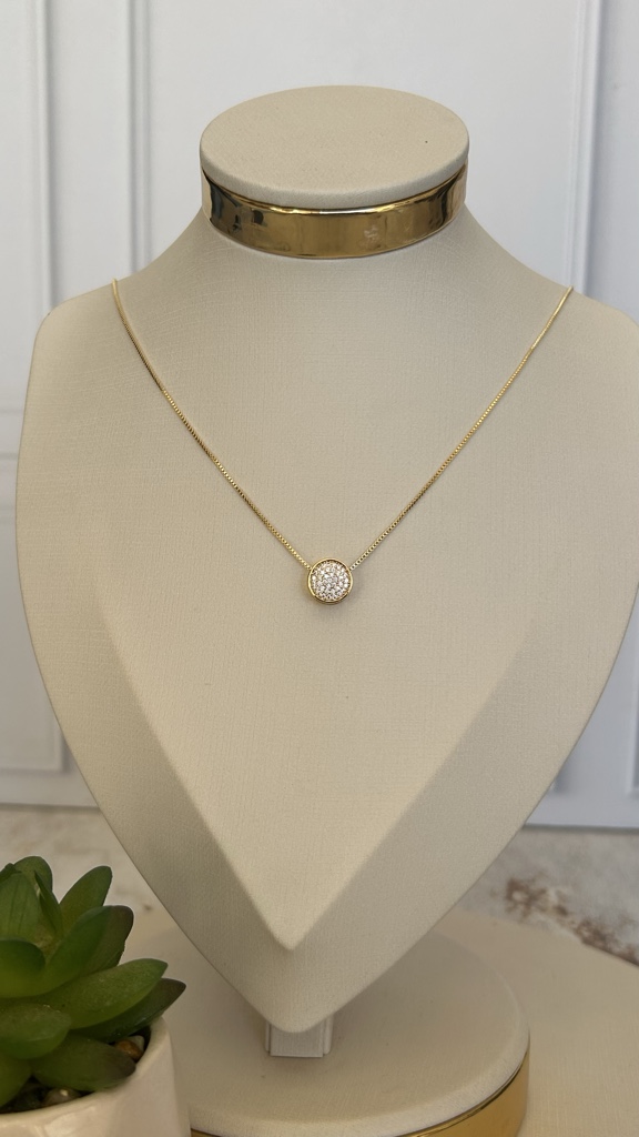 Collar dorado dije de zircônia