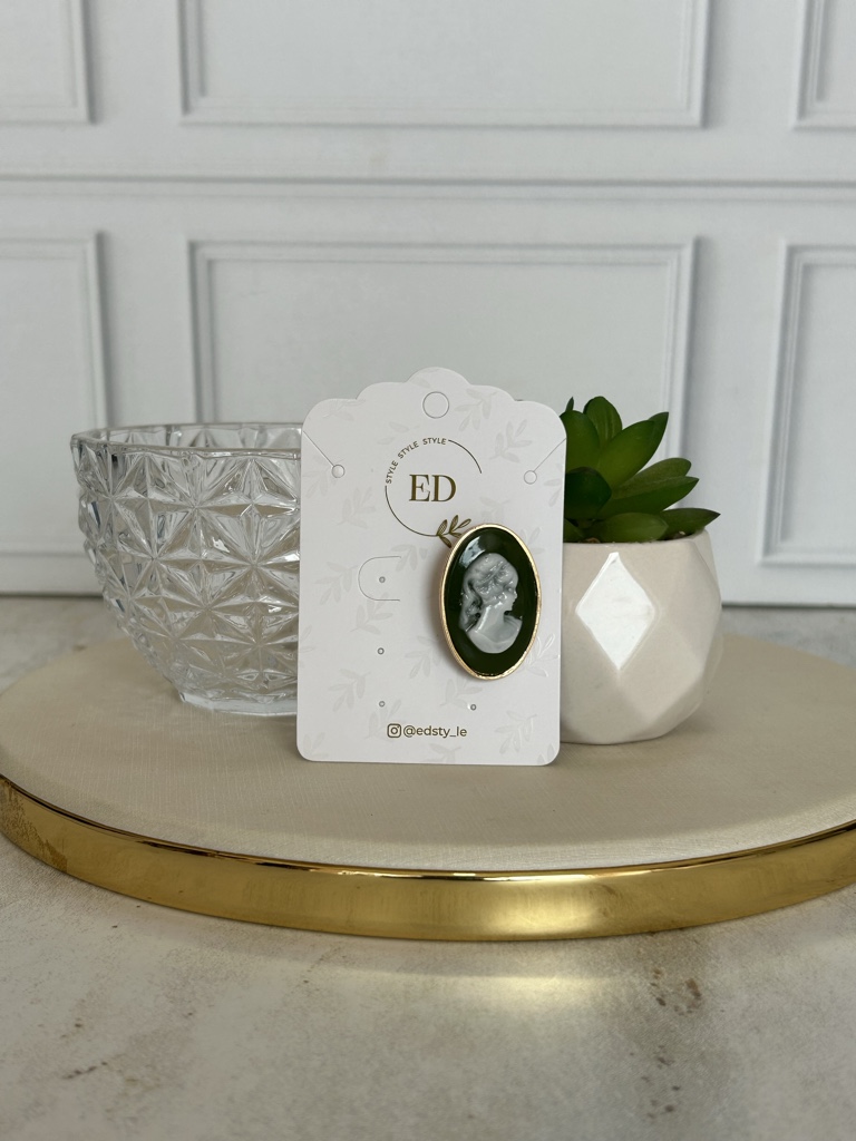 ED broche cameo verde