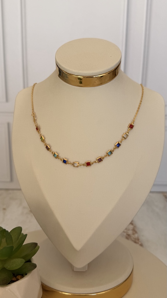 Chocker dorado multicolor