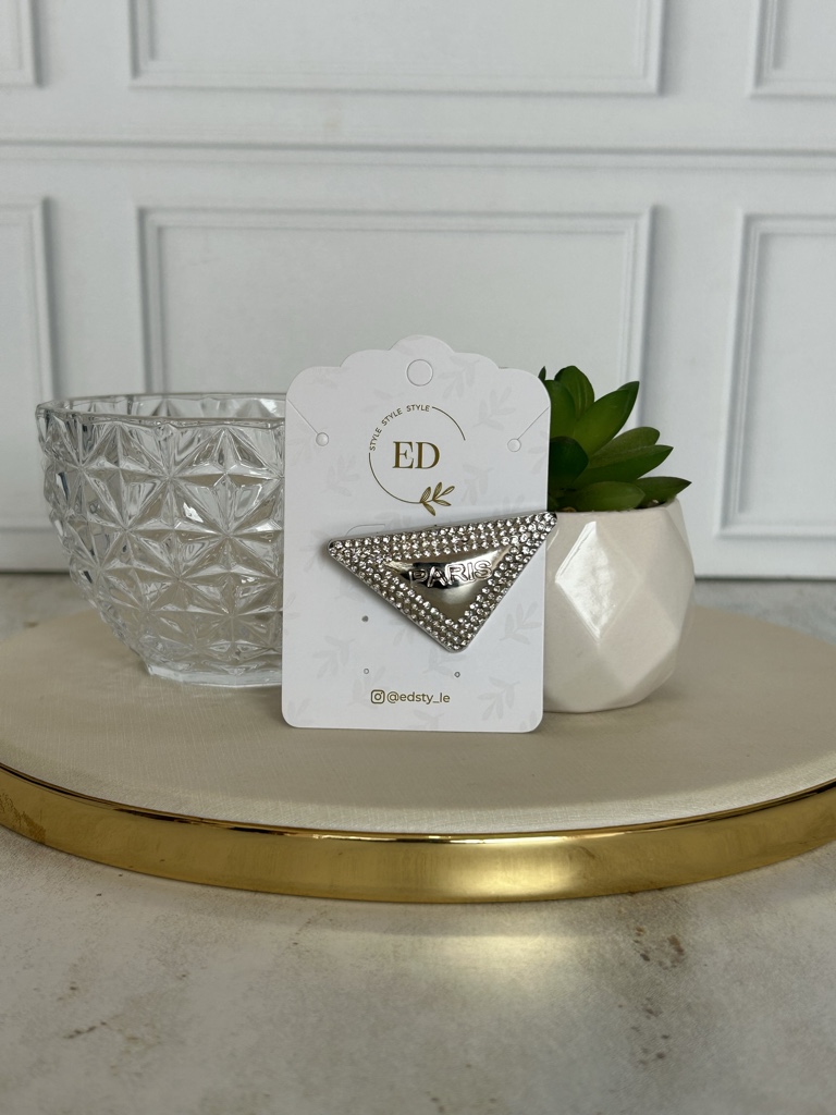 ED broche Paris plateado