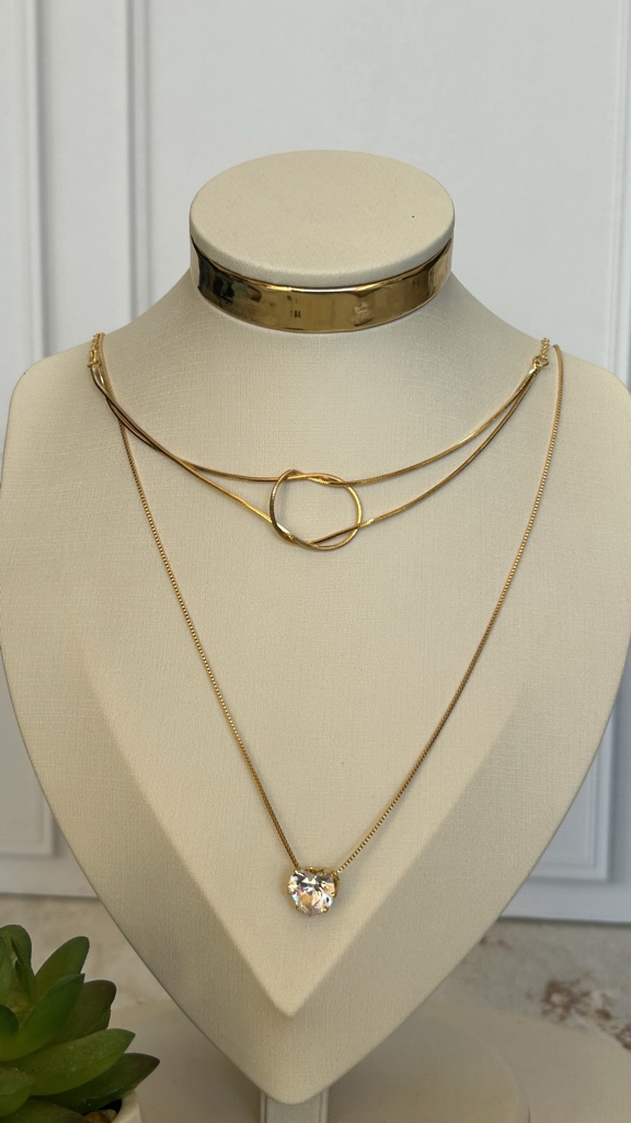 Collar doble nudo dorado