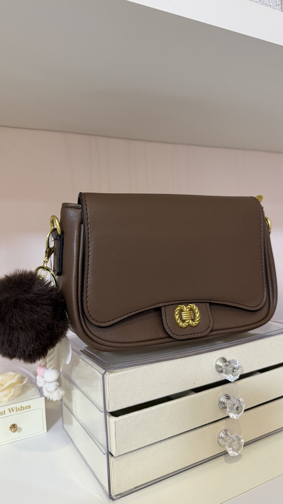 Cartera marron con dije