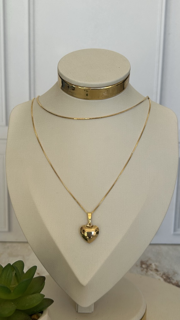 Collar doble  corazon