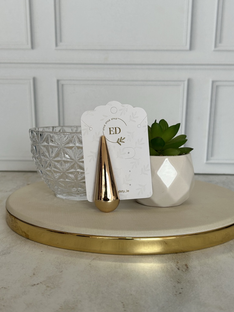 ED gota broche dorado largo