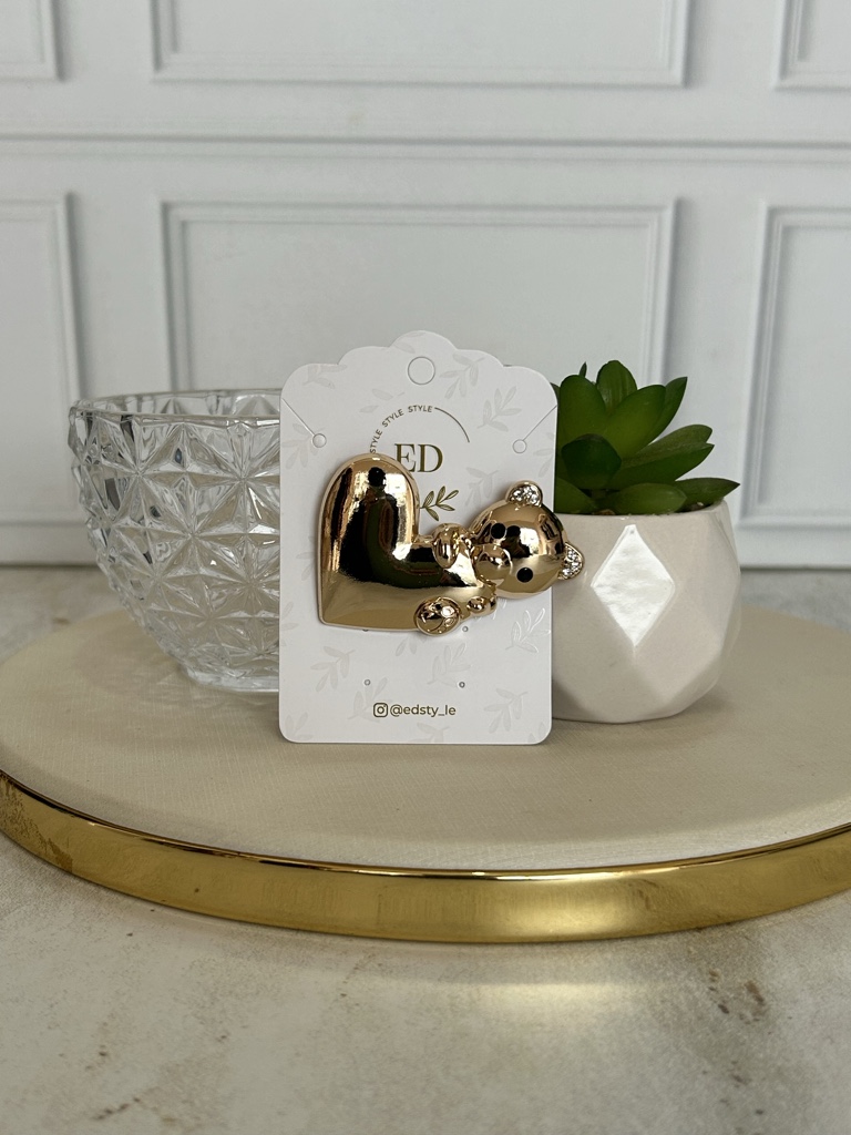 ED dorado broche oso