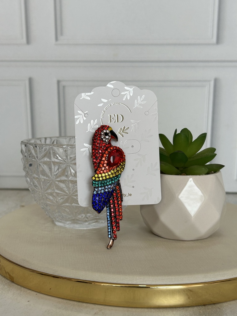 Broche loro multicolor