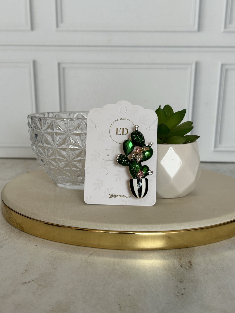 ED broche cactus verde