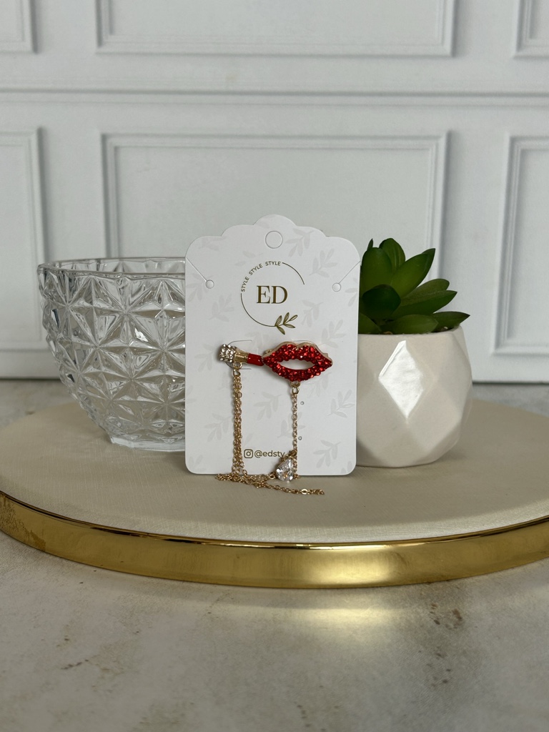 ED chocker rojo broche