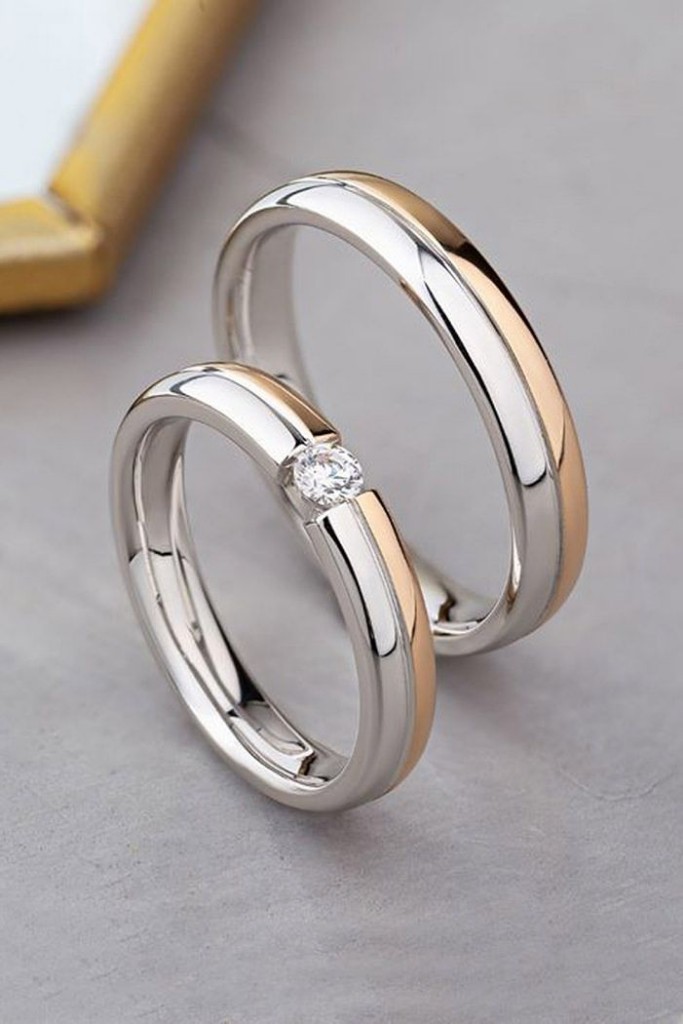 Aros en plata con oro 18k