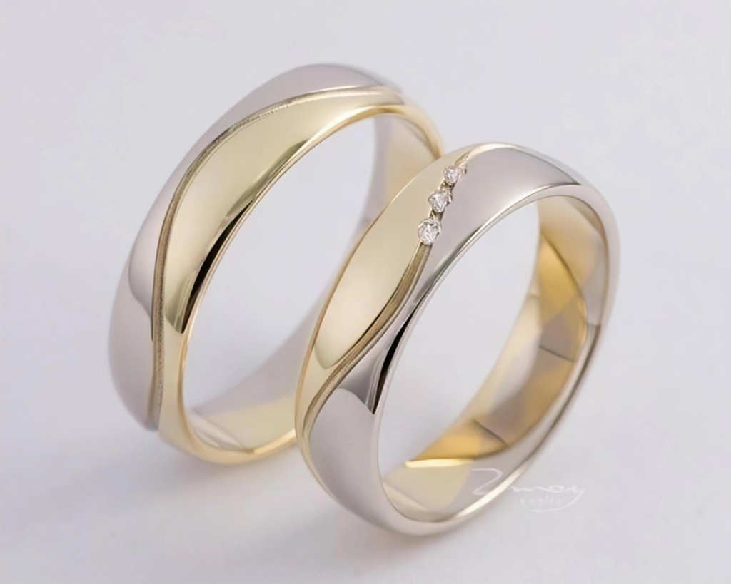 Aros en plata con oro 18 kl