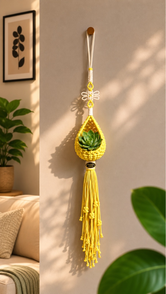 Suporte para suculentas amarelo