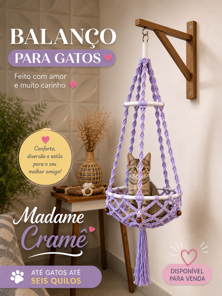 Balanço cama para gato
