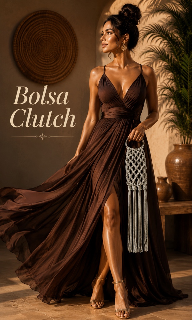 Bolsa Clutch prateada
