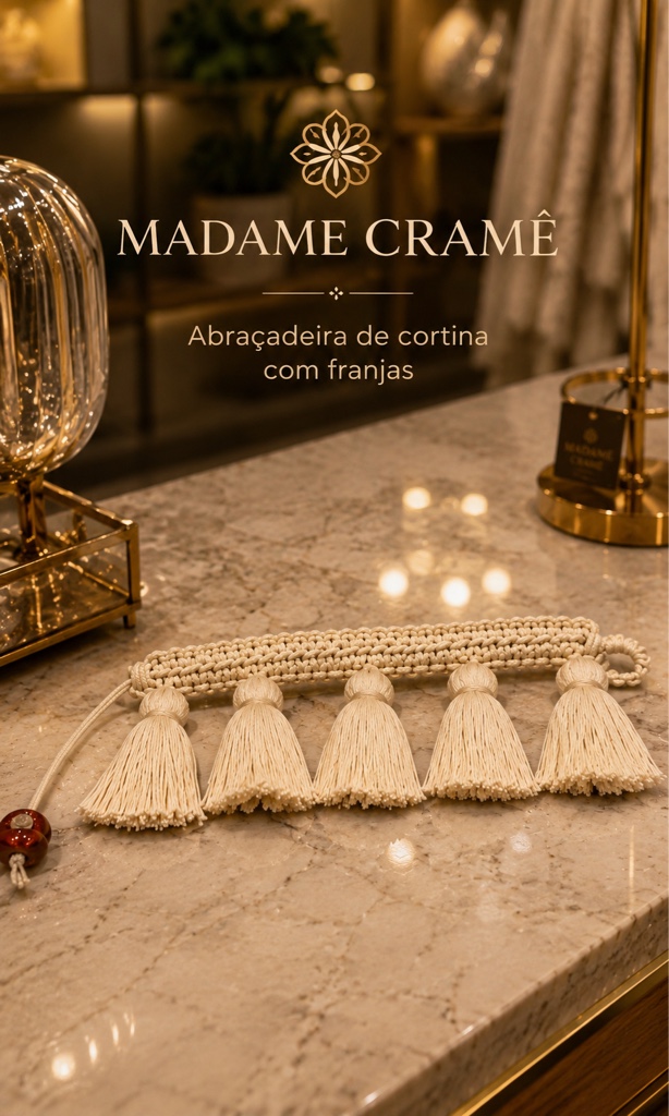 Abraçadeira de cortina com franja (kit com duas unidades)