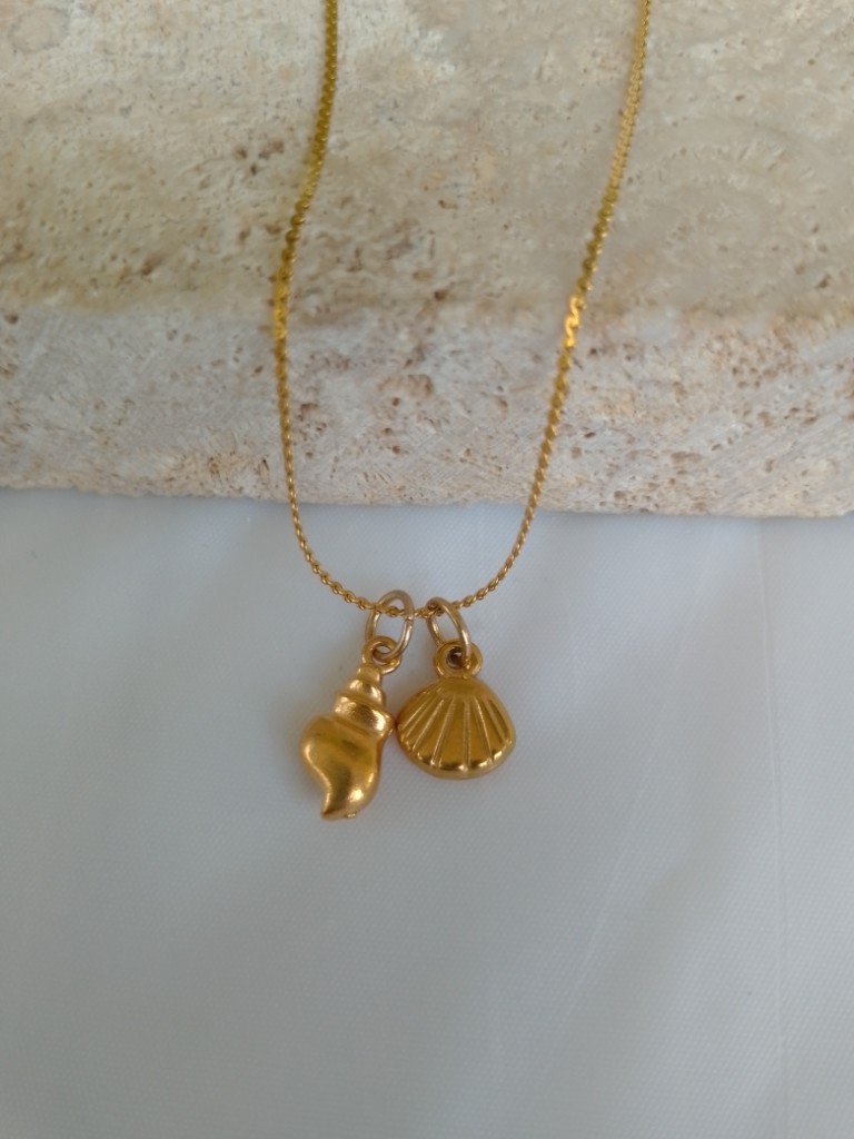 Minimalist Shells Charm Necklace Stainless Steel