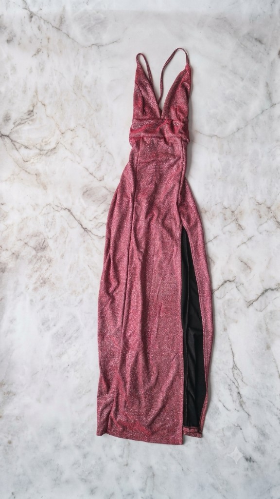 Vestido pareo glitter bordo