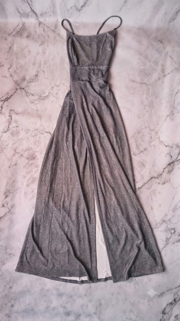 Vestido recto glitter tornasolado