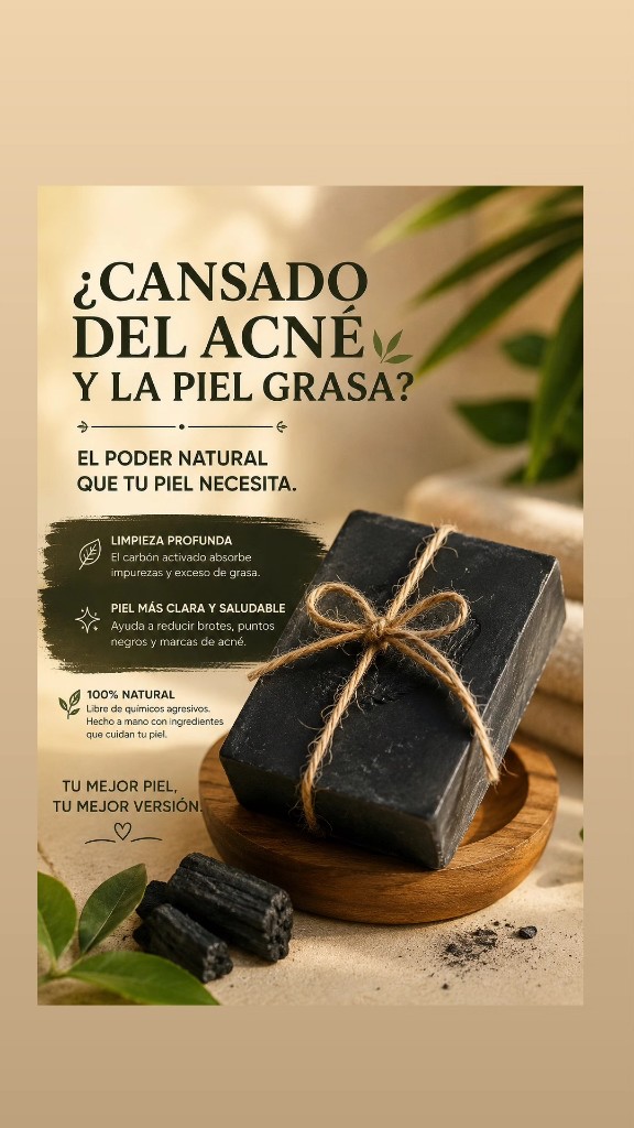 Jabón artesanal carbón activado