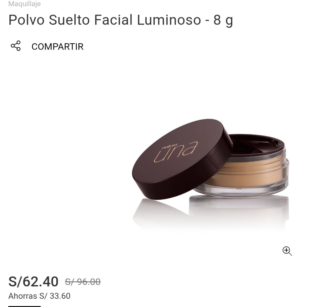 Polvo Suelto Facial Luminoso - 8 g -Natura