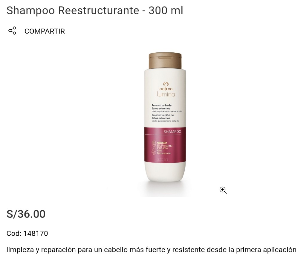 Shampoo Reestructurante Daños extremos - 300 ml-Natura