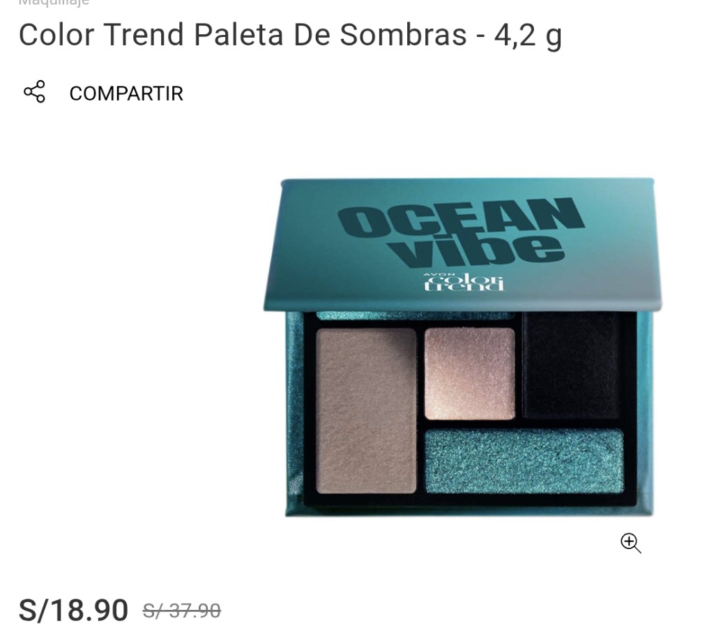 Color Trend Paleta De Sombras - 4,2 g- Ocean Vibes - Avon