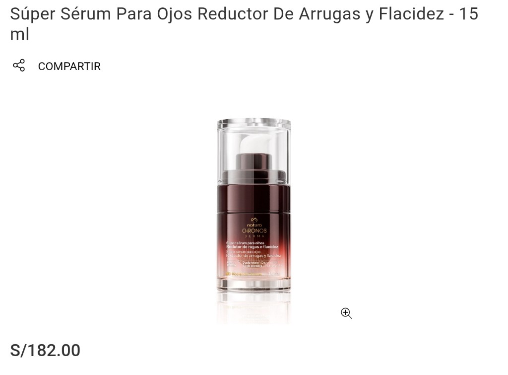 Súper Sérum Para Ojos Reductor De Arrugas y Flacidez - 15 ml-NATURA