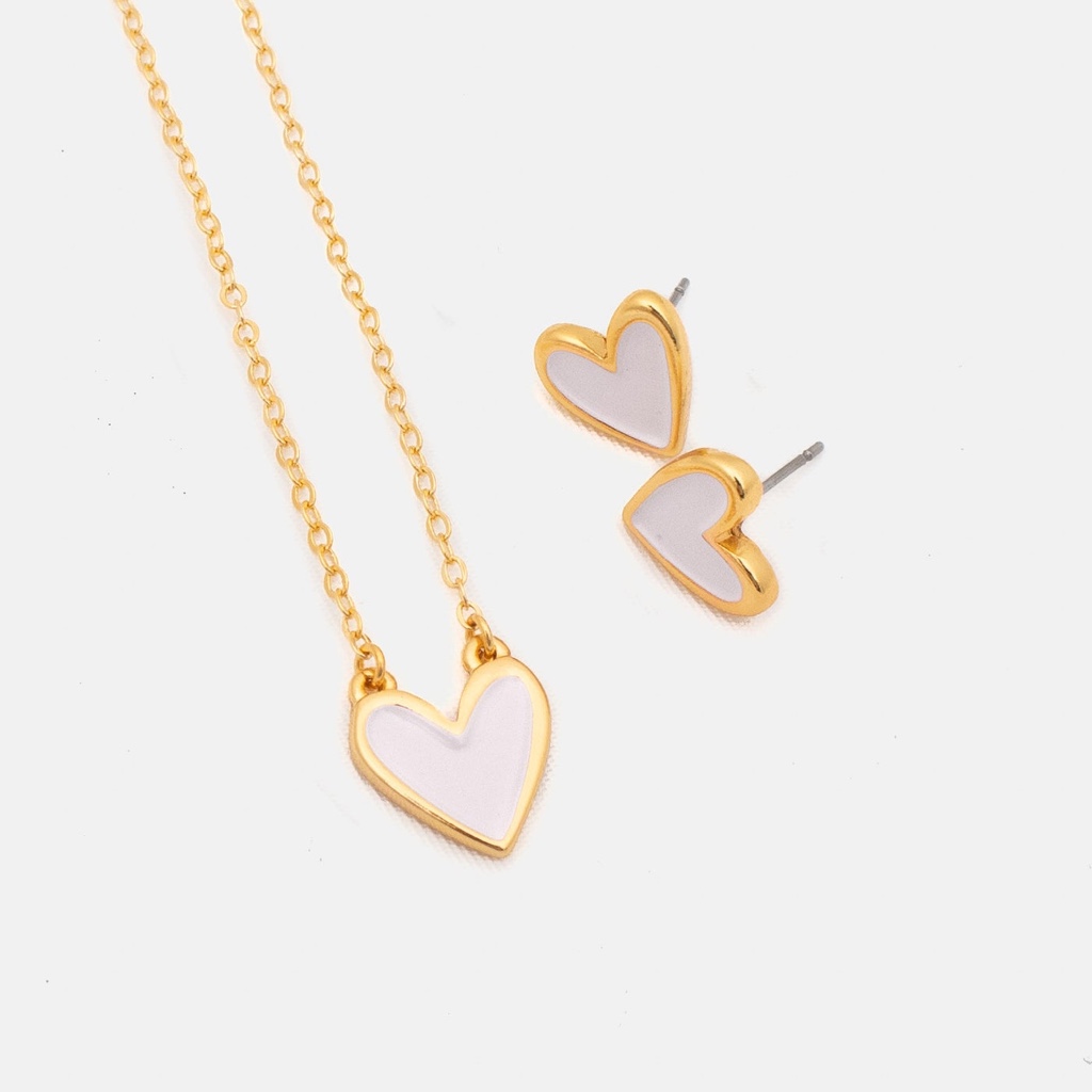Collar Corazón Blanco Hueso - Blanco Hueso
