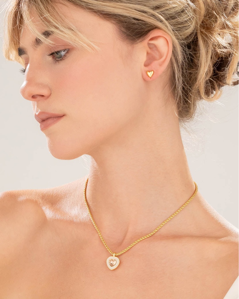 Collar Corazón Cristal Nude - Nude