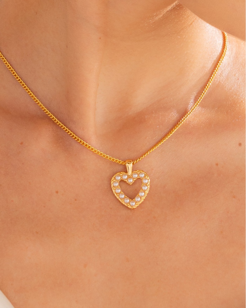 Collar Corazon Multiperlas