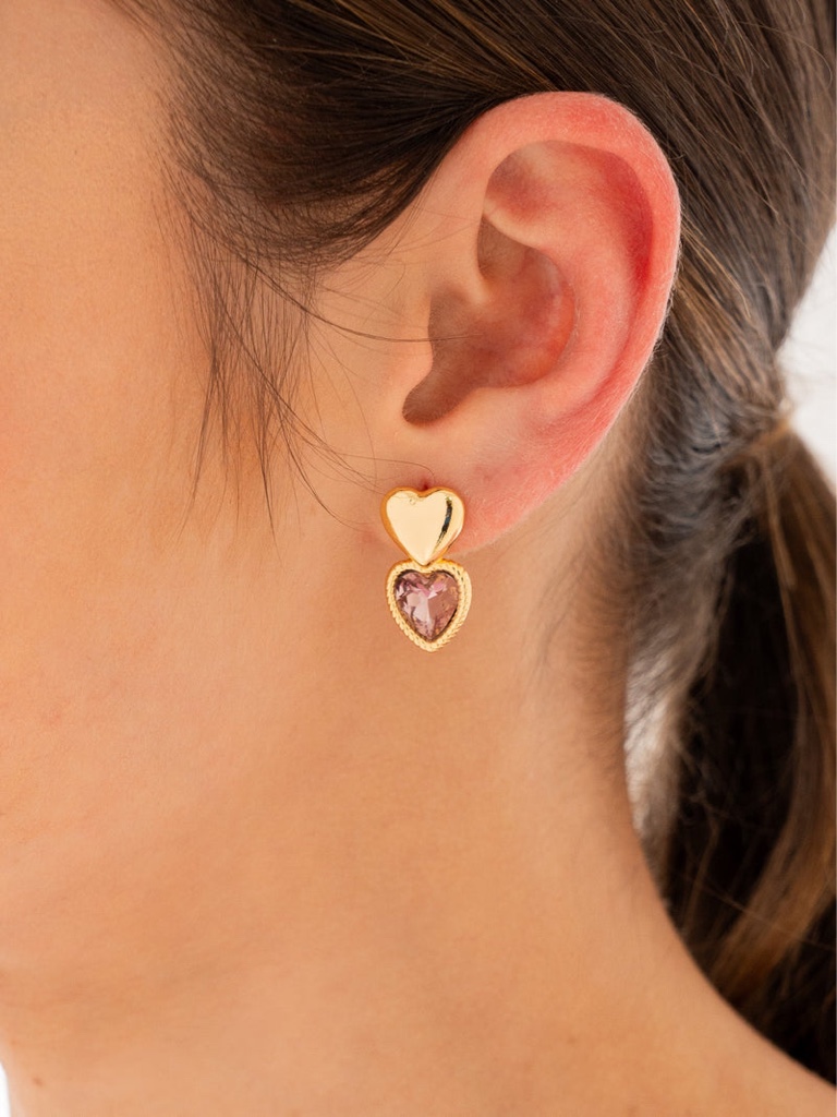 Aretes Duo Corazón By Jose y Cami