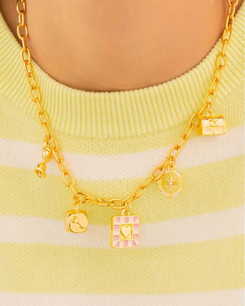 Collar Multicharms Juego De La Vida - Gold