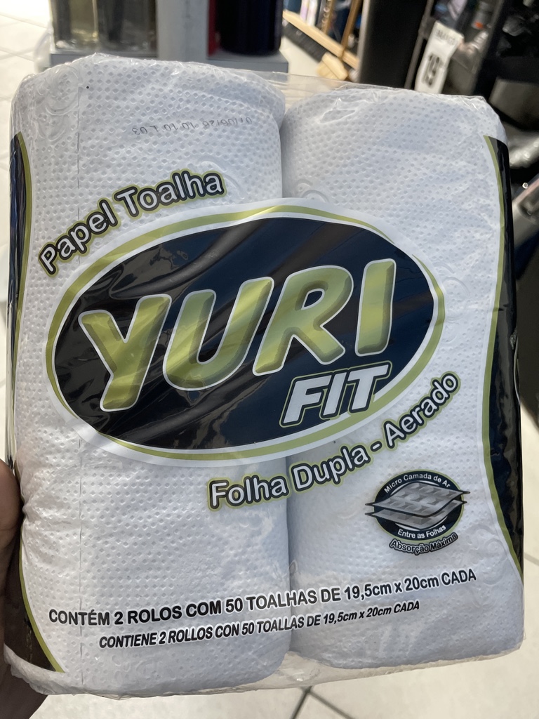 TOALHA DE PAPEL FOLHA DUPLA AERADA YURI FIT PACOTE 2 UNIDADES