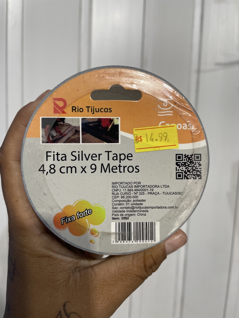Fita Silver Tape 4,8 cm X 9 Metros