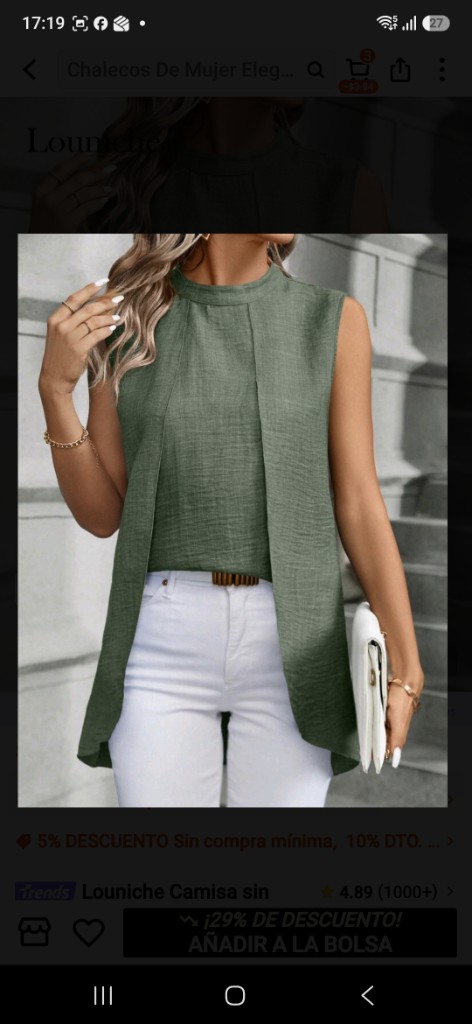 blusa elegante  sin mangas