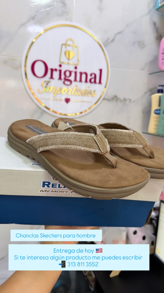 Sandalias Skechers para hombre de ajuste relajado Supreme Bosnia, Canela