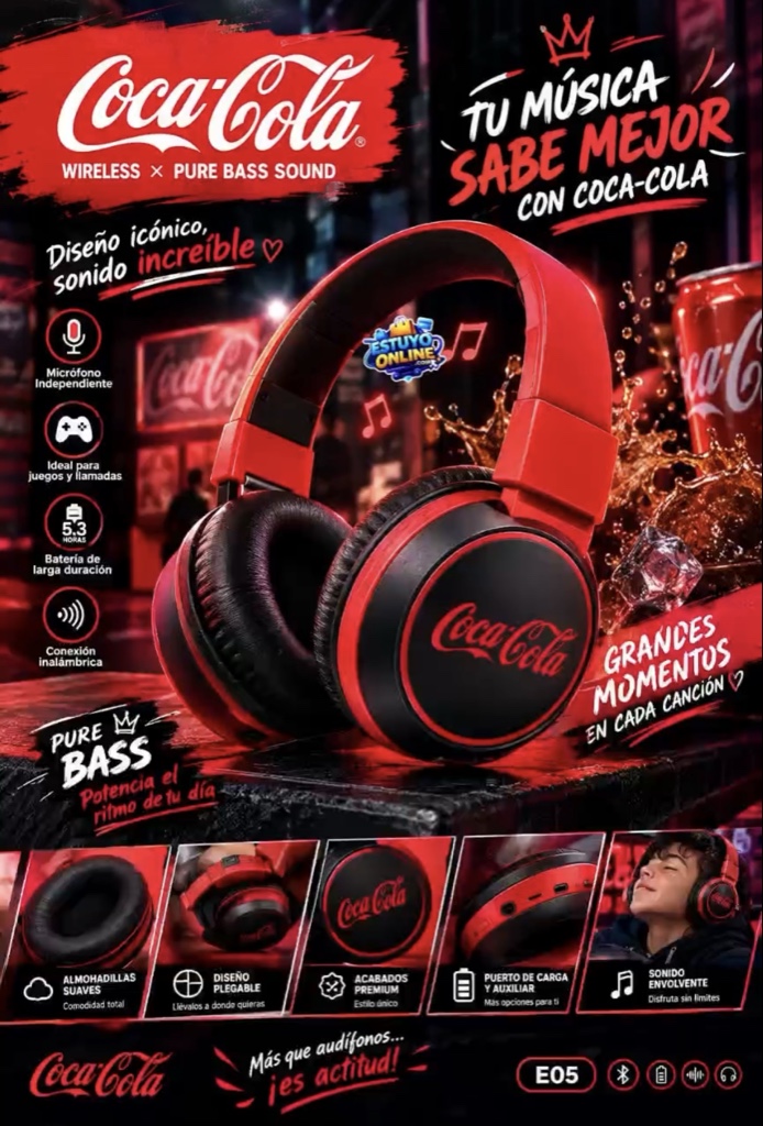 Audífonos coca cola