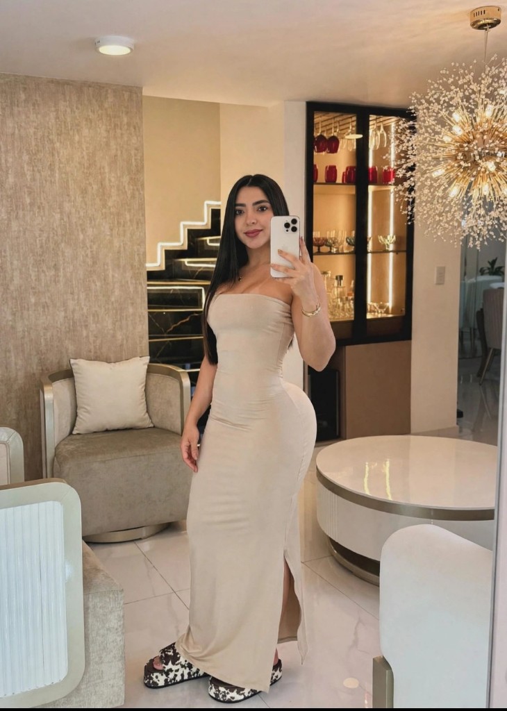 Vestido beige strapless