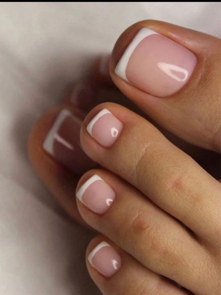 Uñas Press On Francesas Rosadas