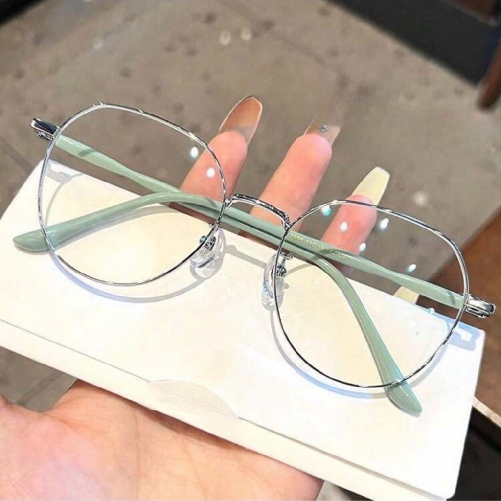 Lentes Blue Light Verde y Plata