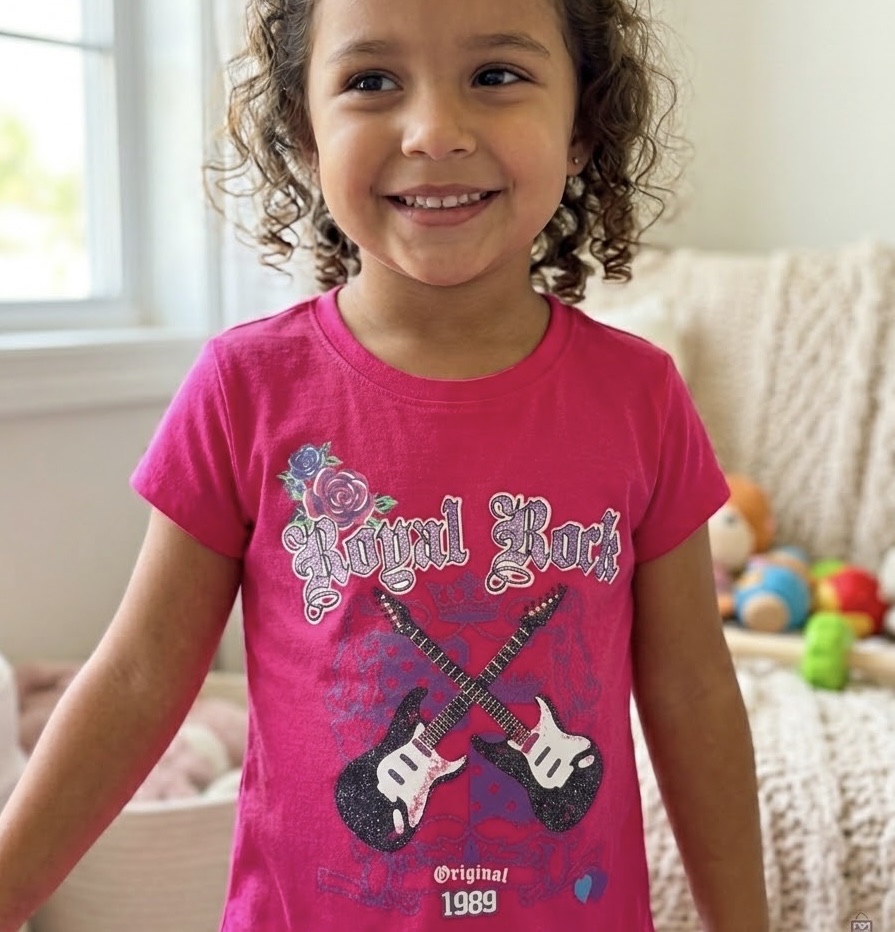 Franela de niña Fucsia.