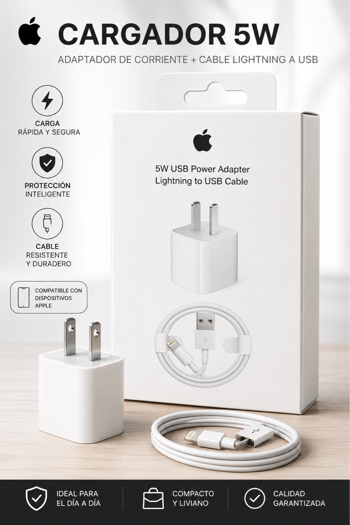 Apple cargador 5W blanco