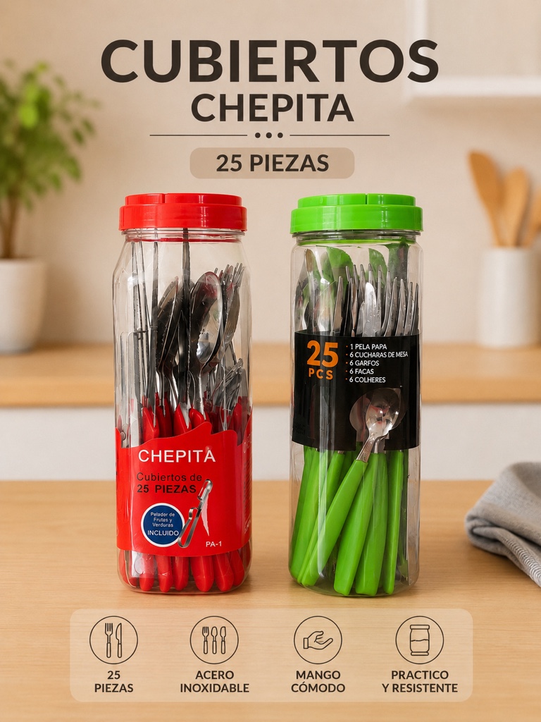 Chepita cubiertos 25 piezas