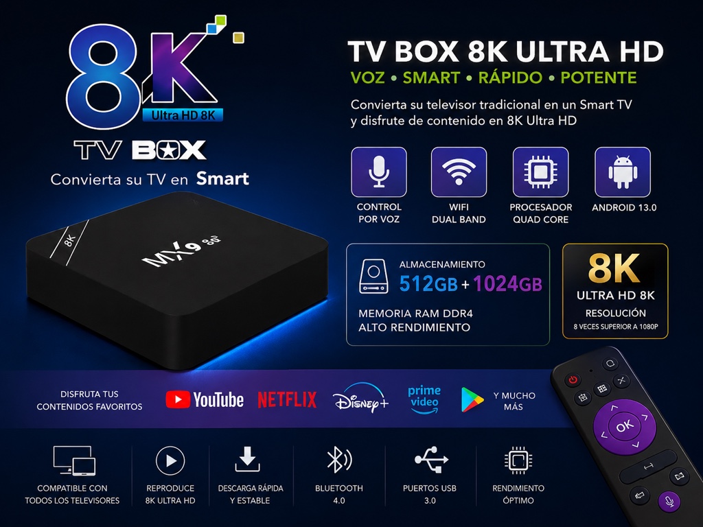 TV Box 8K Ultra HD convertidor